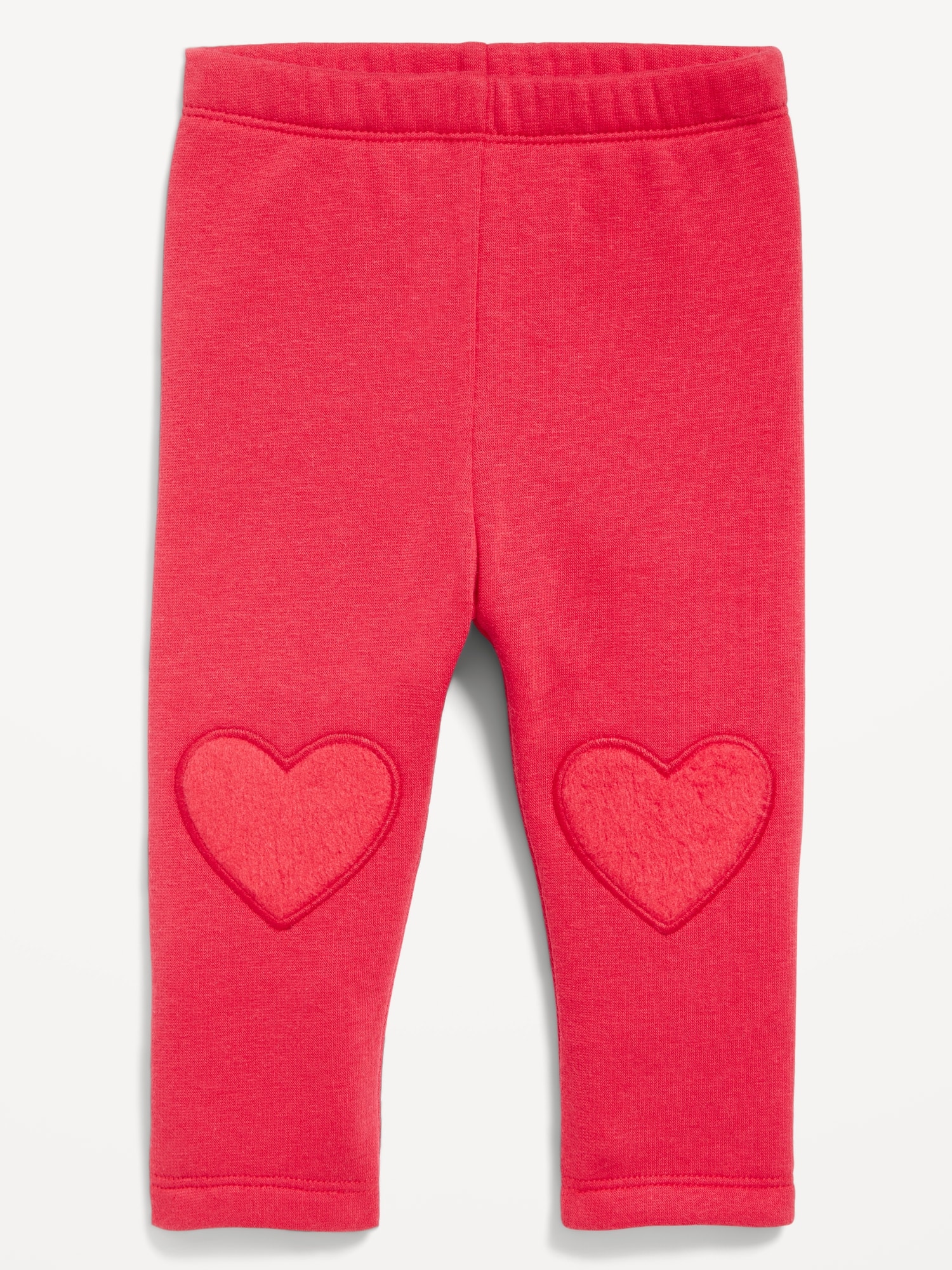 Cozy-Lined Heart-Patch Leggings for Baby