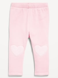 Image number 1 showing, Cozy-Lined Heart-Patch Leggings for Baby