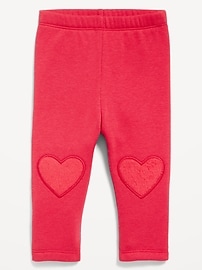 Image number 1 showing, Cozy-Lined Heart-Patch Leggings for Baby