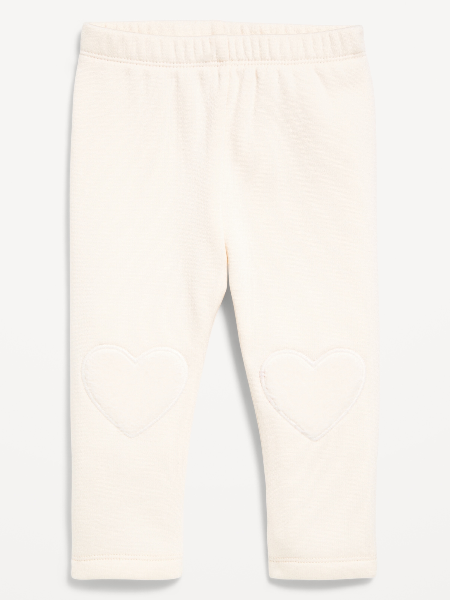 Cozy-Lined Heart-Patch Leggings for Baby