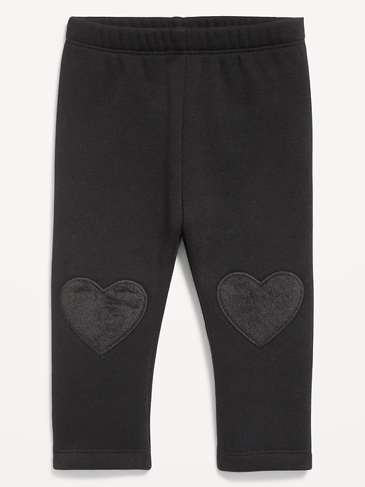 Image number 1 showing, Cozy-Lined Heart-Patch Leggings for Baby