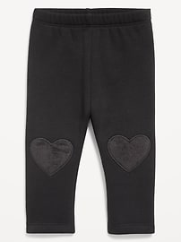 Image number 1 showing, Cozy-Lined Heart-Patch Leggings for Baby