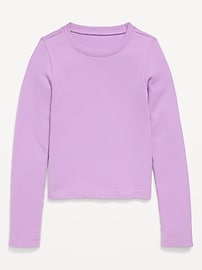 Image number 3 showing, Fitted Seamless Long-Sleeve Ribbed Performance Top for Girls