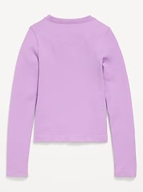 Image number 4 showing, Fitted Seamless Long-Sleeve Ribbed Performance Top for Girls