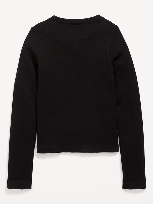 Image number 4 showing, Fitted Seamless Long-Sleeve Ribbed Performance Top for Girls