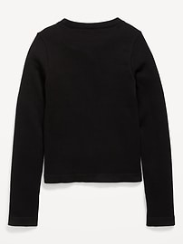 Image number 4 showing, Fitted Seamless Long-Sleeve Ribbed Performance Top for Girls