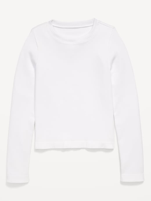 Image number 3 showing, Fitted Seamless Long-Sleeve Ribbed Performance Top for Girls