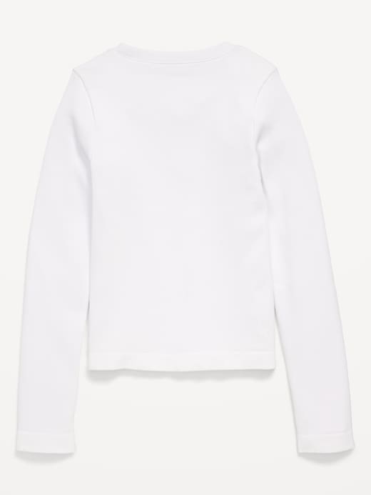 Image number 4 showing, Fitted Seamless Long-Sleeve Ribbed Performance Top for Girls