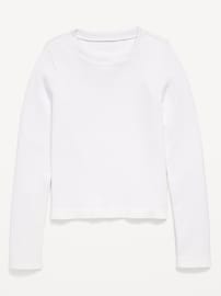 Image number 3 showing, Fitted Seamless Long-Sleeve Ribbed Performance Top for Girls