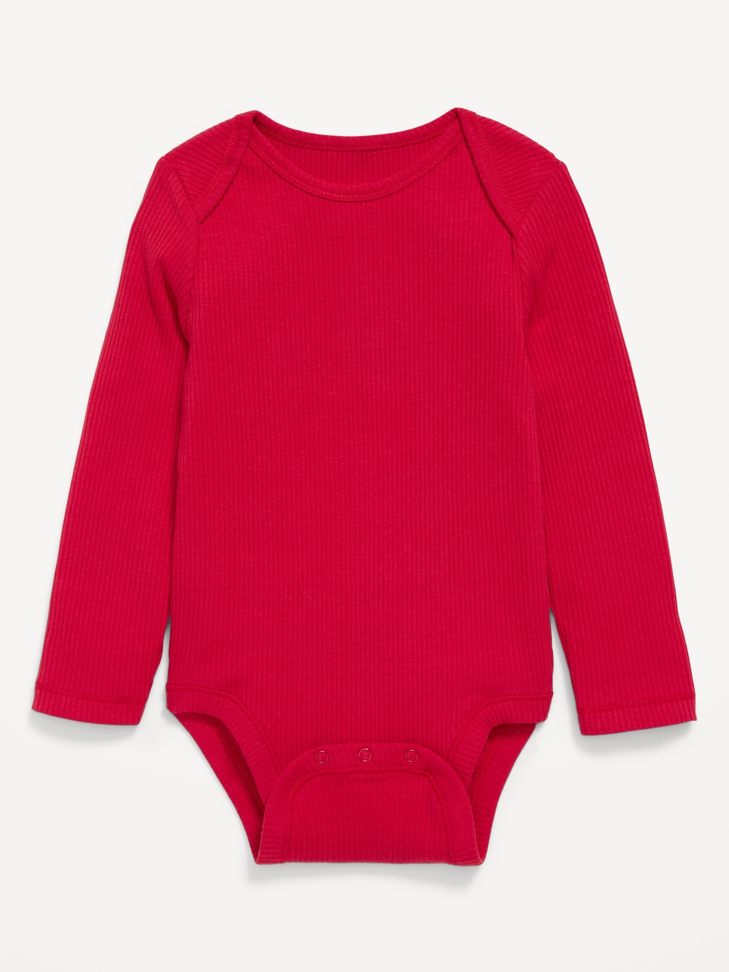 Unisex Long-Sleeve Ribbed Bodysuit for Baby
