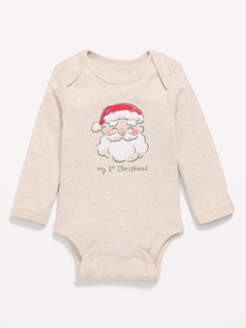 Long-Sleeve Unisex Graphic Bodysuit for Baby - My 1St Christmas