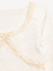 Image number 4 showing, Fitted Long-Sleeve Lace-Trim Top for Girls