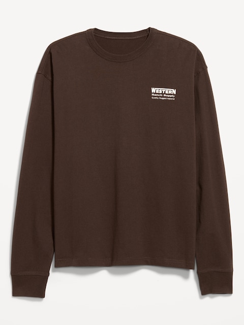 Heavyweight Crew-Neck Graphic Cropped T-Shirt - Black Coffee