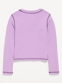 Image number 3 showing, Fitted Long-Sleeve Ribbed Graphic T-Shirt for Girls