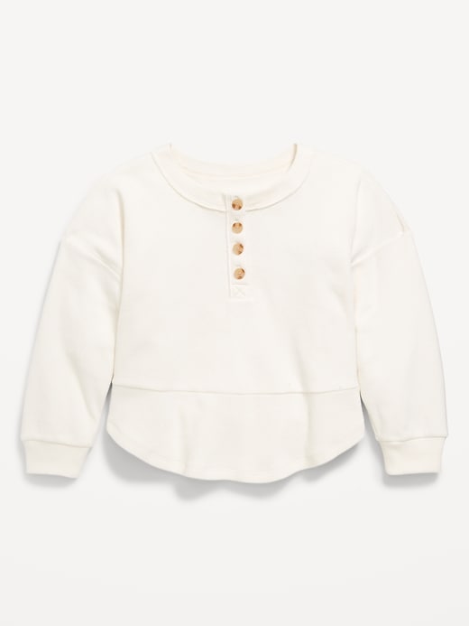 Image number 2 showing, CozePlush Oversized Thermal-Knit Henley Top for Girls