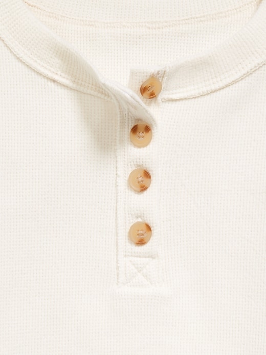 Image number 4 showing, CozePlush Oversized Thermal-Knit Henley Top for Girls