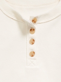 Image number 4 showing, CozePlush Oversized Thermal-Knit Henley Top for Girls