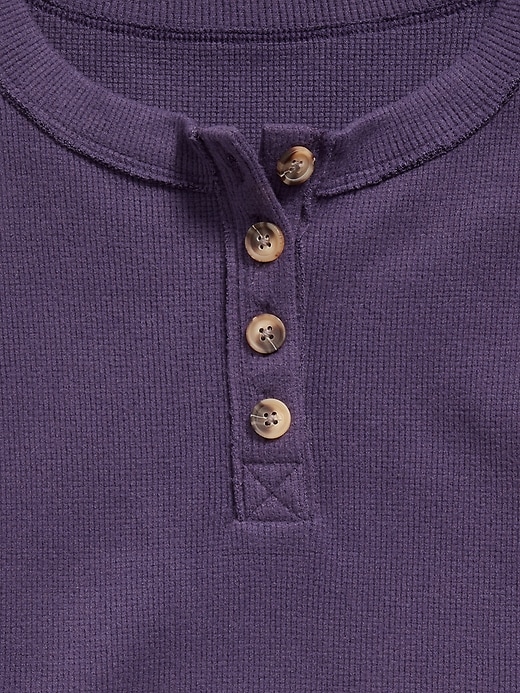 Image number 4 showing, CozePlush Oversized Thermal-Knit Henley Top for Girls