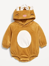 Image number 1 showing, Long-Sleeve Critter Velour One-Piece Romper for Baby
