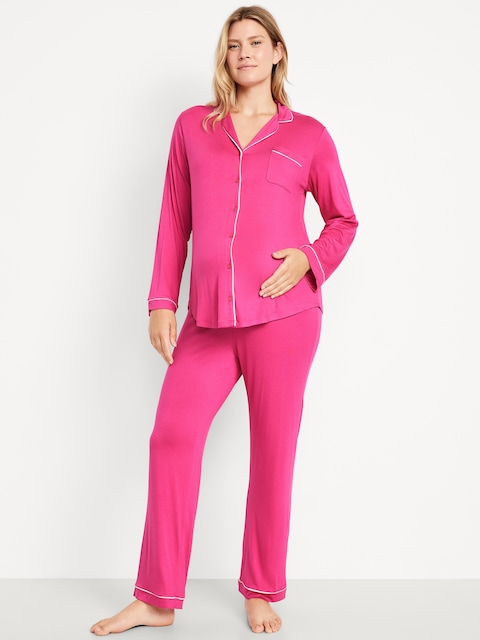 Maternity Classic Pajama Set - Polarized Pink
