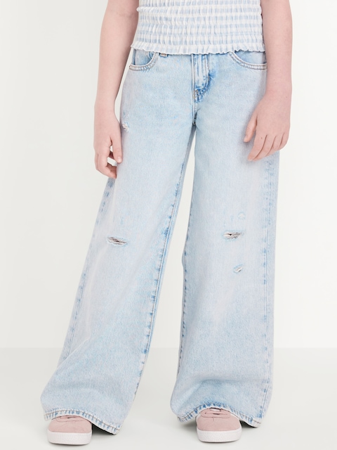 Mid-Rise Super Baggy Wide-Leg Jeans for Girls - Stars