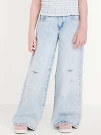 Image number 1 showing, Mid-Rise Super Baggy Wide-Leg Jeans for Girls