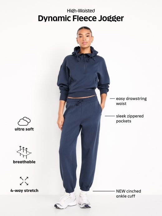 Image number 7 showing, High-Waisted Dynamic Fleece Sweatpants