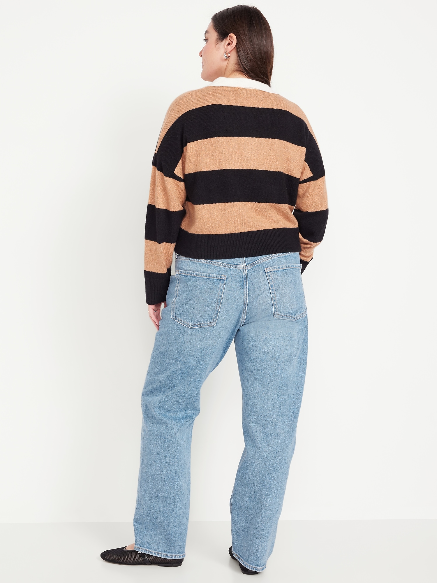 Mid-Rise Slouchy Straight Jeans