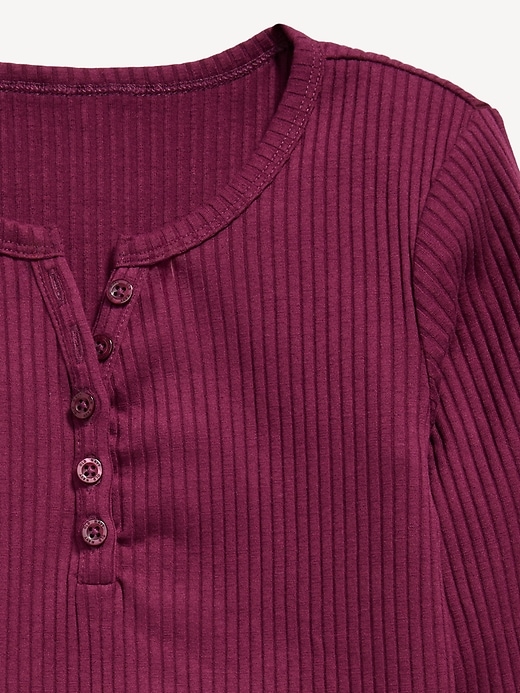 Image number 4 showing, Long-Sleeve Fitted Ribbed Top for Girls