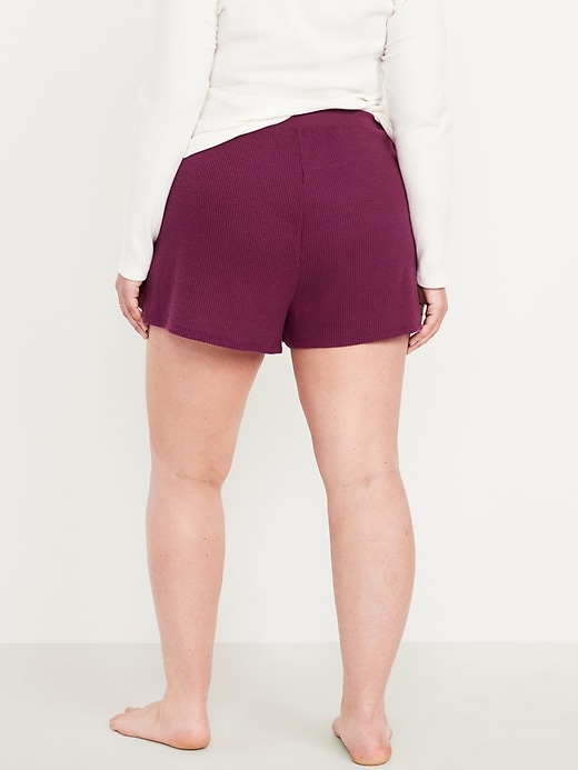 Image number 8 showing, High-Waisted Cozy Waffle Pajama Shorts