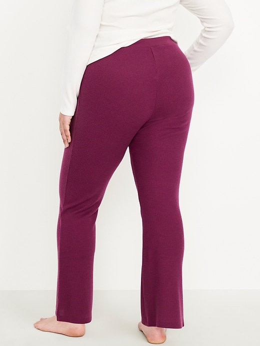Image number 8 showing, High-Waisted Cozy Waffle Flare Pants
