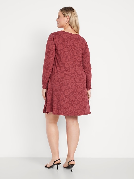 Image number 8 showing, Long-Sleeve Mini Swing Dress