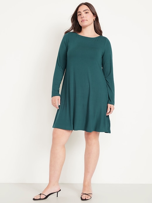 Image number 6 showing, Long-Sleeve Mini Swing Dress
