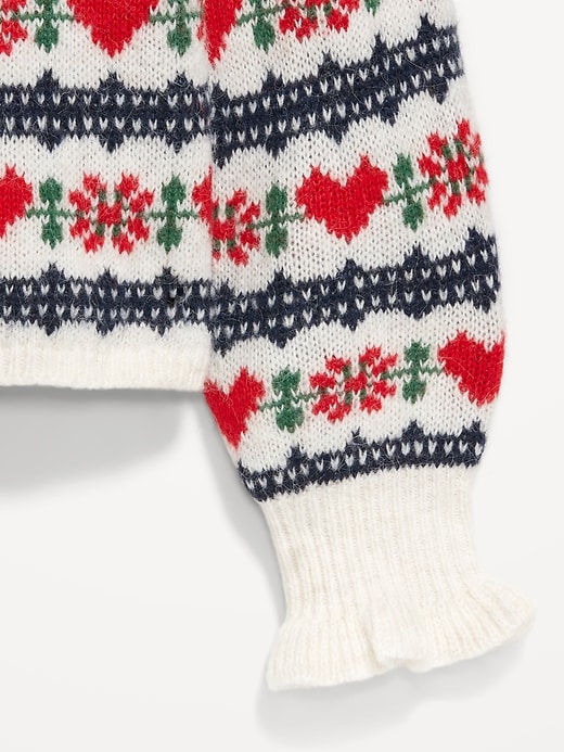 Image number 7 showing, Loose Crew-Neck Wool-Blend Cropped Sweater