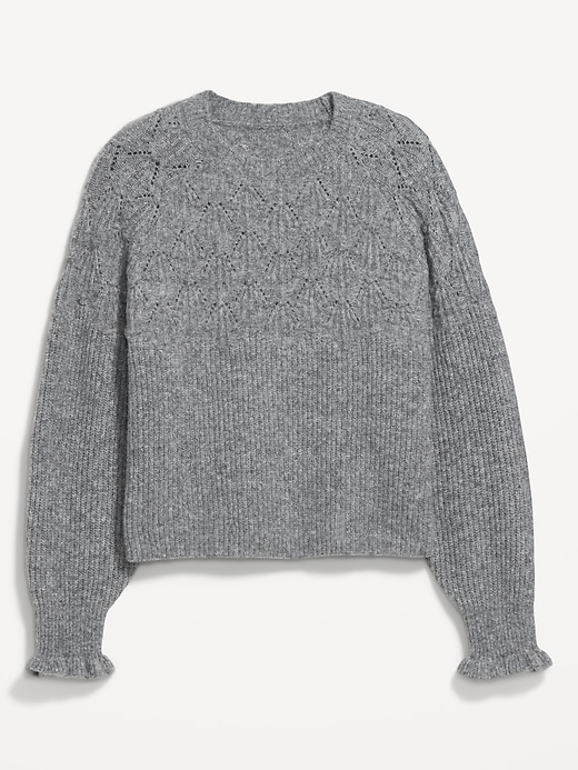 Image number 5 showing, Loose Crew-Neck Cropped Sweater
