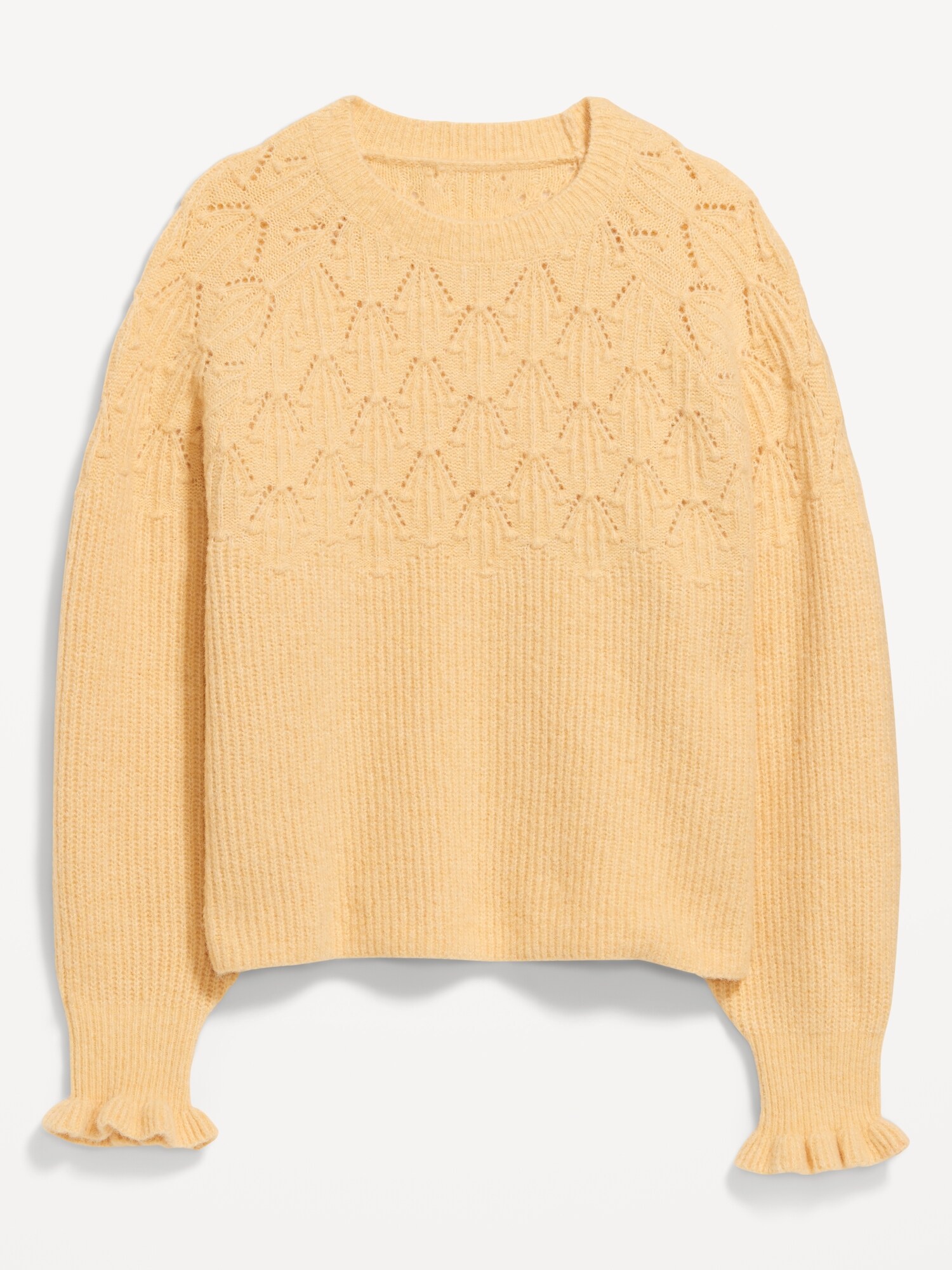 Loose Crew-Neck Cropped Sweater