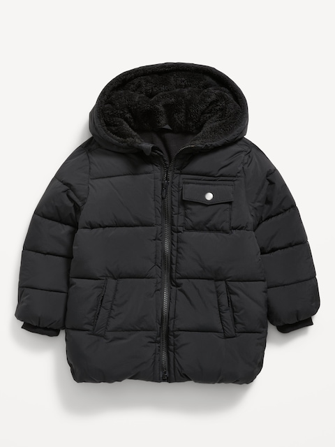 Water-Resistant Oversized Utility Parka Jacket for Toddler Boys
