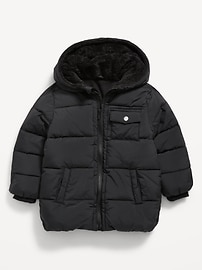 Image number 1 showing, Water-Resistant Oversized Utility Parka Jacket for Toddler Boys