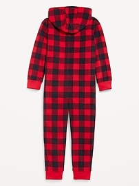 Image number 2 showing, Microfleece Gender-Neutral Hooded Pajama One-Piece for Kids