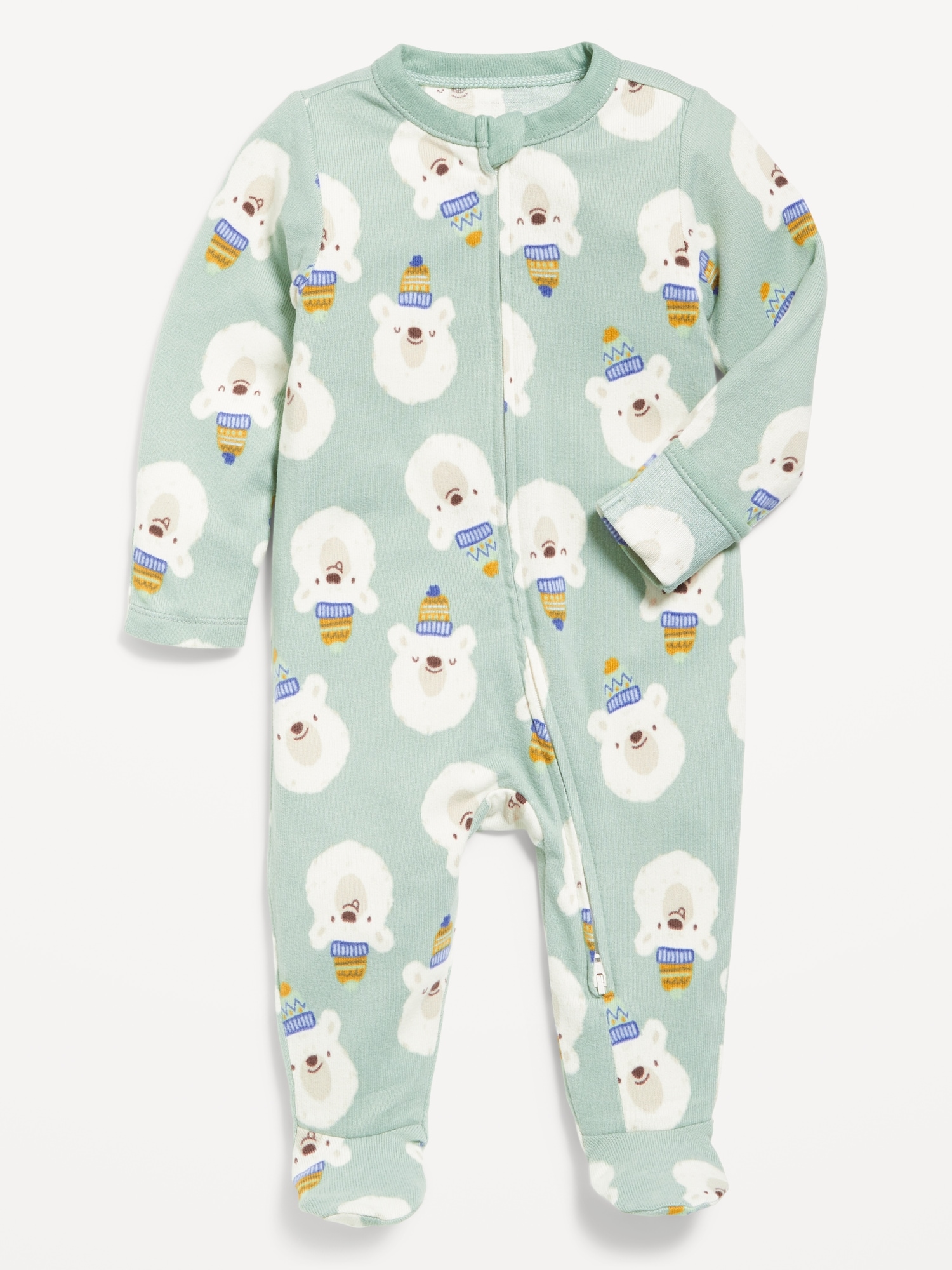 Printed 2-Way-Zip Sleep & Play Footed One-Piece for Baby