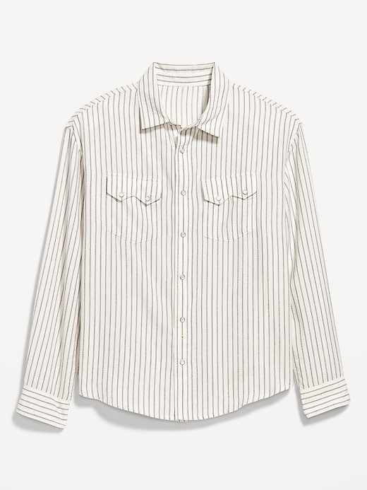 Image number 4 showing, Textured-Stripe Western Pocket Shirt