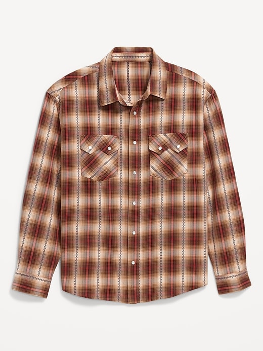 Image number 4 showing, Textured Plaid Western Pocket Shirt