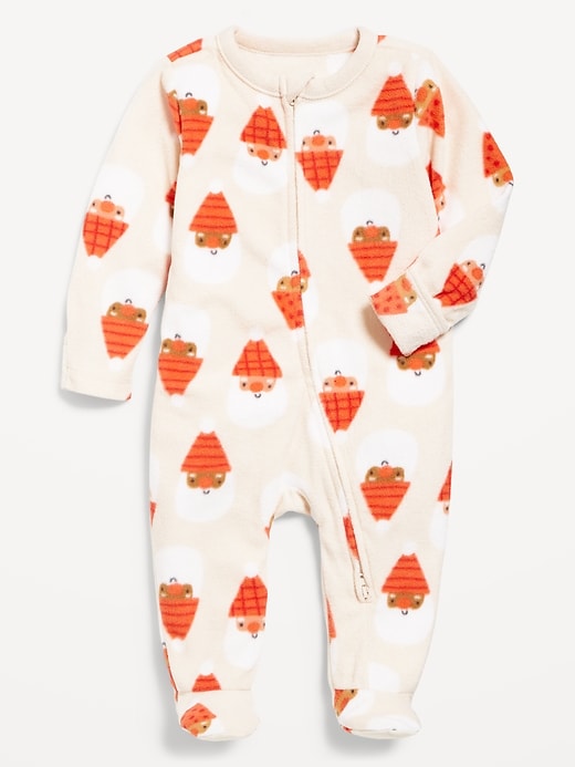 Image number 1 showing, Microfleece 2-Way-Zip Sleep & Play Footed One-Piece for Baby