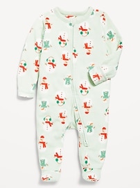 Image number 1 showing, Microfleece 2-Way-Zip Sleep & Play Footed One-Piece for Baby