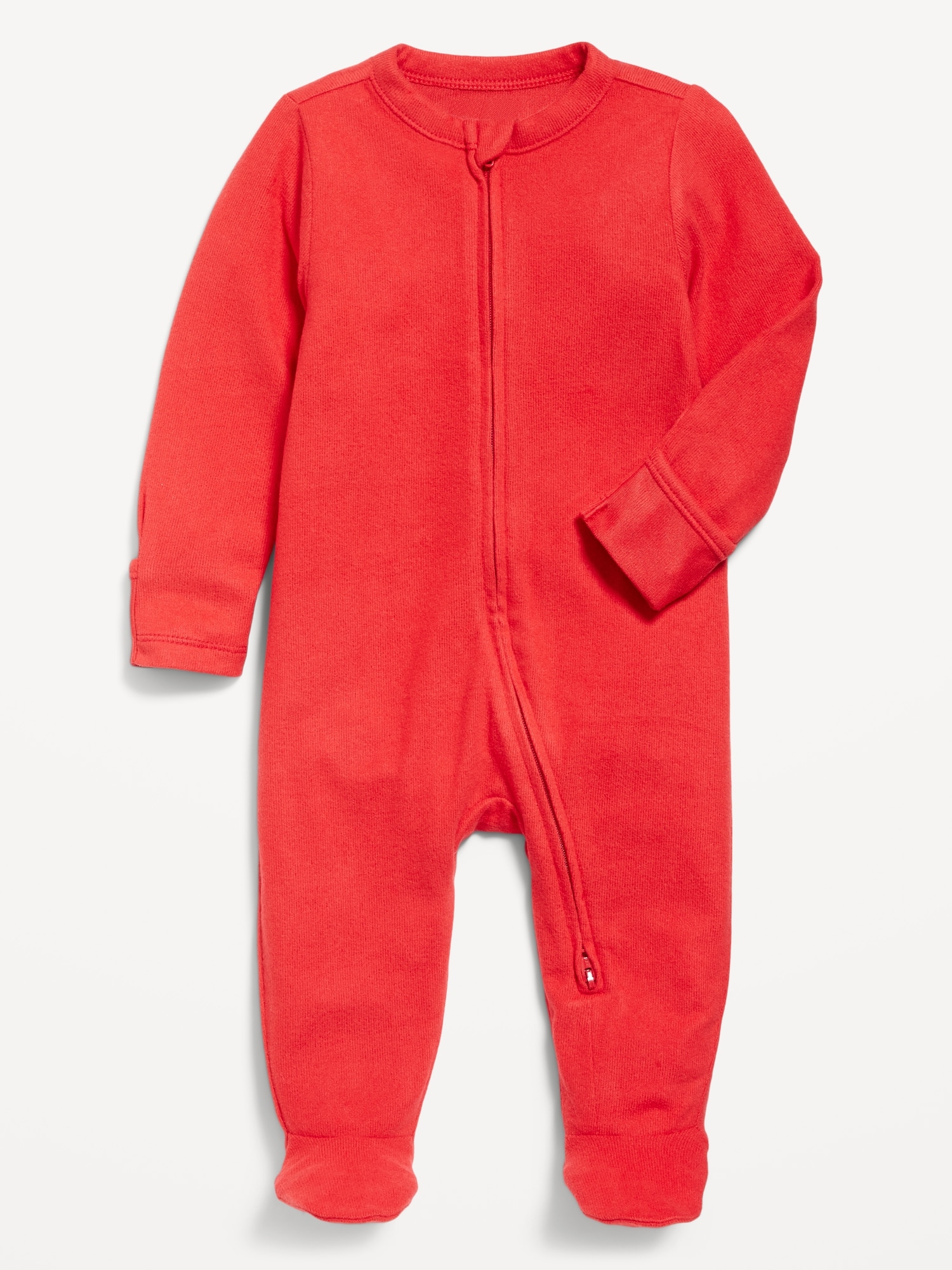 2-Way-Zip Sleep & Play Ribbed Footed One-Piece for Baby