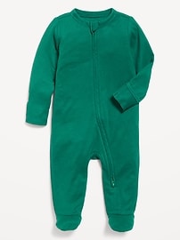 Image number 1 showing, Cozy Knit 2-Way-Zip Sleep & Play Footed One-Piece for Baby