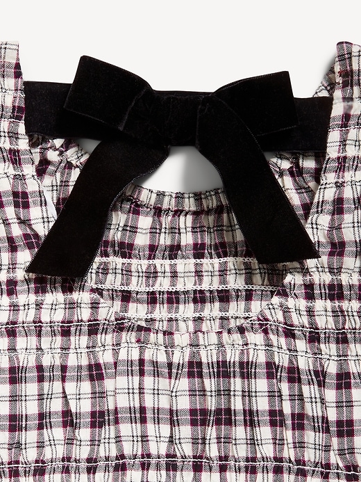 Image number 4 showing, Short-Sleeve Plaid Smocked Top for Girls