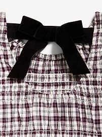Image number 4 showing, Short-Sleeve Plaid Smocked Top for Girls