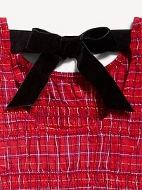 Image number 4 showing, Short-Sleeve Plaid Smocked Top for Girls