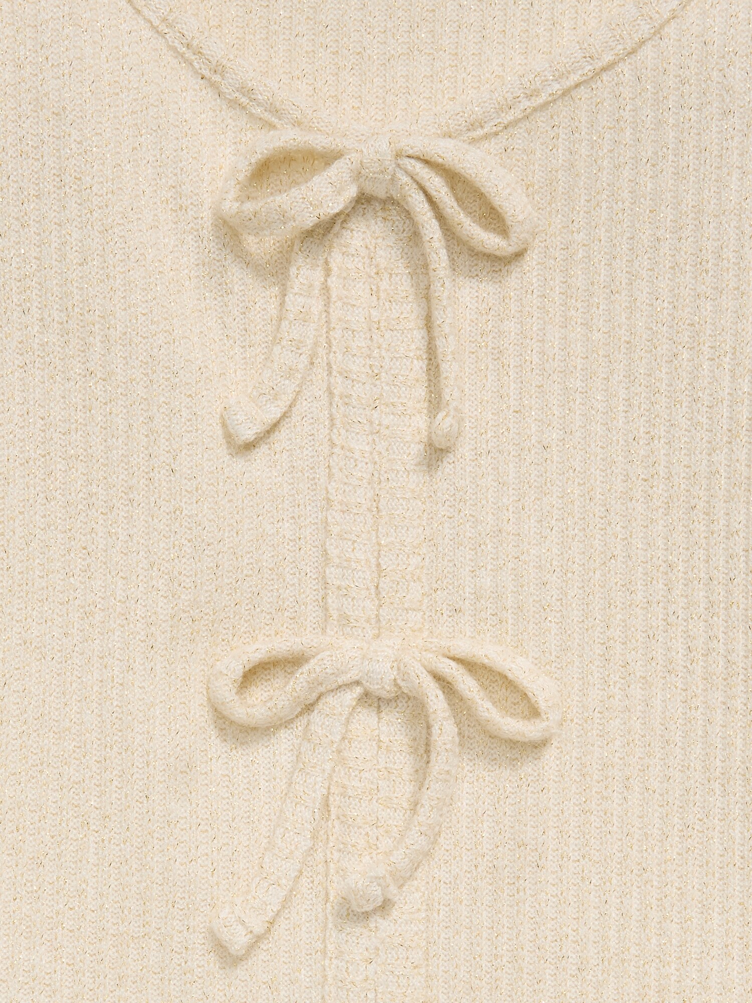 Топ Old Navy Fitted Long-Sleeve Ribbed Bow-Tie Top для девочек, цвет: Creme De La Creme — фото 4
